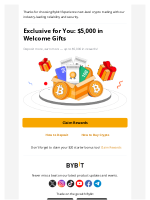 Bybit - 🎉 Welcome to Bybit! Earn up to $5,000 in rewards!