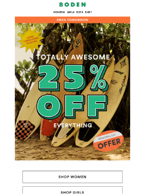 Boden USA - Hang 10 for 25% OFF everything 🏄‍♀️