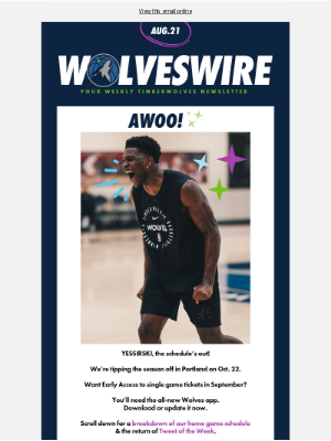 Minnesota Timberwolves - 🐺 Your Guide To Our Home Schedule