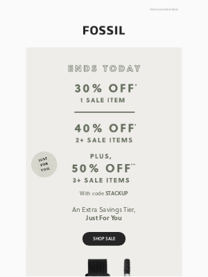 Fossil - Hours Left: On-Sale Items. Up To 50% Off.