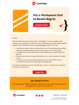 Couchbase - End Realm regret with Couchbase Mobile