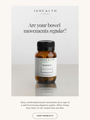 JS Health Vitamins - Are your bowel movements regular?
