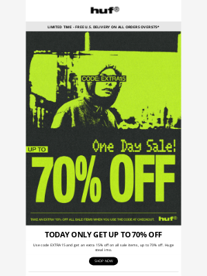 HUF Worldwide - UP TO 70% OFF