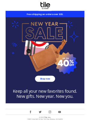 Tile, Inc - 🥂 Get up to 40% off + shop Tile’s New Year SALE