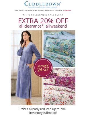 Chilly? Warm up with 20% off clearance!