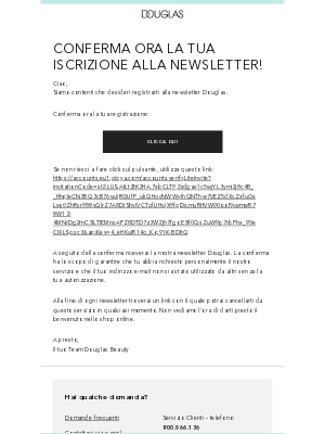 Profumerie Douglas Italia - Conferma ora la tua iscrizione alla newsletter!