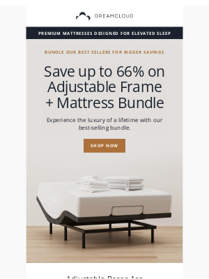 Dream Cloud Sleep - Zero-gravity, anti-snore, and more—adjustable bundles up to 66% off!