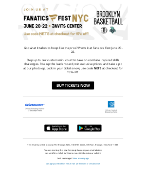 Brooklyn Nets - Hoop With Us at Fanatics Fest