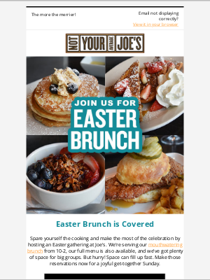 Not Your Average Joe’s - Celebrate Easter at Joe's