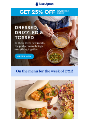 Blue Apron - Standout sauces + 25% OFF.