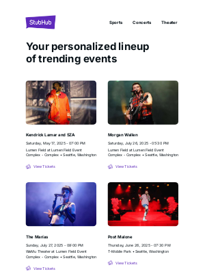 StubHub - Your event lineup: Kendrick Lamar and SZA