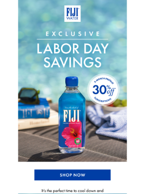 FIJI Water - Save on three-month prepaid subscriptions now!