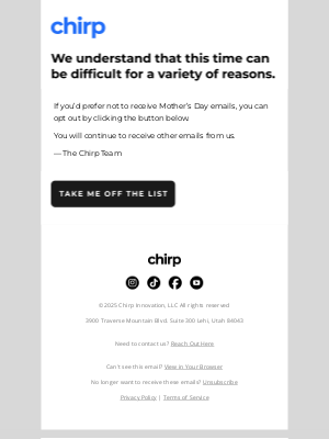 Chirp - We're here for you this Mother’s Day