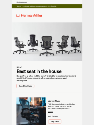 Design Within Reach - 20% off office chairs, from Aeron to Zeph