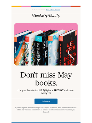 Book of the Month - Reminder: May books.