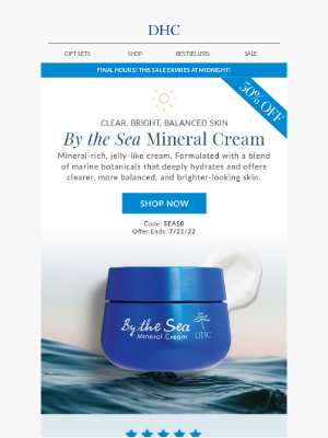 DHC - LAST CHANCE! Get 50% off By the Sea Mineral Cream