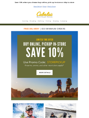 Cabela's (CA) - Save 10% With This Exclusive Limited Time Offer!