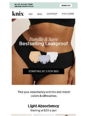 Knix - Our best Leakproof styles for a deal 👏