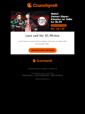 Crunchyroll - Last Call: Crunchyroll for $1.99/mo