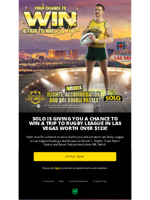 NRL - National Rugby League - 🚨 Win a trip to Rugby League in Las Vegas worth over $12k thanks to Solo! ✈️