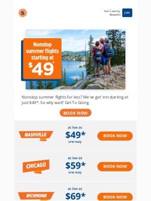 Sun Country Airlines - Summer flights from $49*? Yes please!