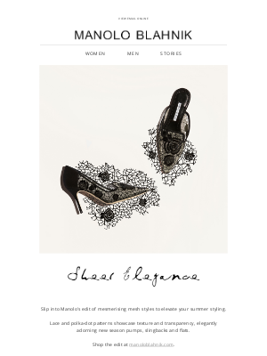 Manolo Blahnik - Sheer Elegance | Shop the Edit