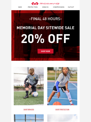 Mcdavid Sports Medical - Hurry, 20% Off Sitewide Ends Tomorrow!