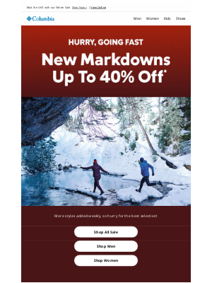 Columbia Sportswear - New markdowns up to 40% off! 📣