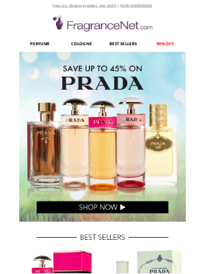 FragranceNet - Summer sale ends soon: Up to 45% OFF Prada