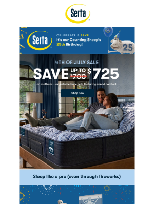 Serta - Fireworks & Savings—July 4th Sale is ON!