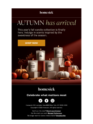 Homesick Candles - The Fall 2025 Candle Collection