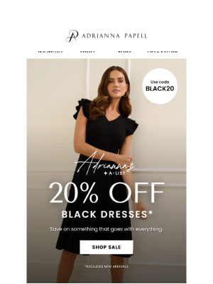 Adrianna Papell - 20% Off Black Dresses 🖤 A-List Subscriber Exclusive Flash Sale