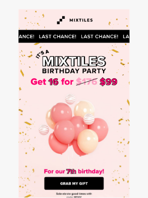 Mixtiles - FINAL HOURS of our birthday 😍🎉