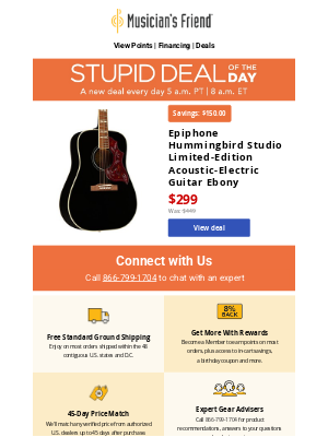 Musician's Friend - Stupid Deal of the Day now available!