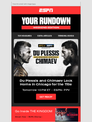 ESPN - This Weekend: An Explosive UFC 319 & More 👊