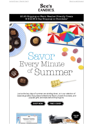 See's Candies - 🌇 Don’t Let the Sun Set on These Popular Summer Treats!