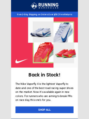 Running Warehouse - Back in Stock - Nike Vaporfly 4