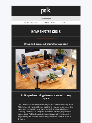 Polk Audio - The journey to home theater greatness starts with Polk home speakers.