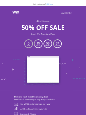 Wix - Last Chance—Save 50% with Wix