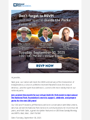 National Park Foundation - Have you RSVP'd yet?
