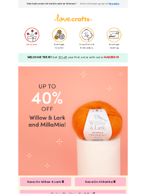 LoveCrafts Collective Ltd - TGIF! Celebrate with offers on Willow & Lark and MillaMia yarns