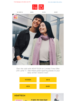 UNIQLO (Australia) - HEATTECH Offers End Tonight