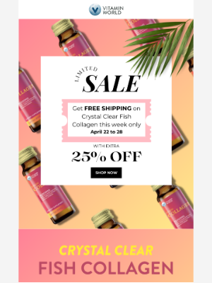 Vitamin World - Free Shipping + 25% OFF Crystal Clear Collagen? 🤩