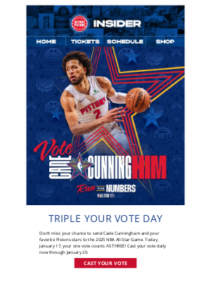 Detroit Pistons - LAST CHANCE to vote for Cade CunningHIM 😤