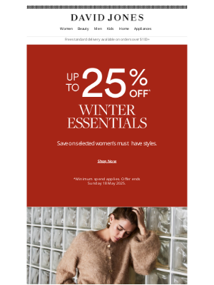 David Jones (Australia) - Up To 25% Off Winter Styles