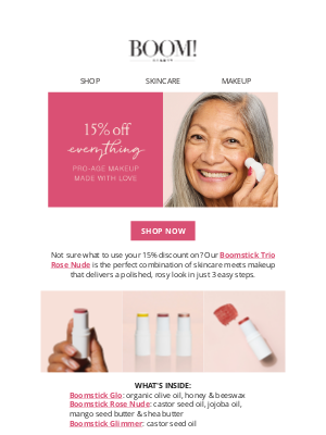 BOOM by Cindy Joseph - Find your perfect match: 15% off pro-age beauty 💋