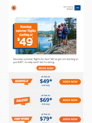Sun Country Airlines - Summer flights from $49*? Yes please!