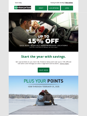 Enterprise Rent-A-Car - Up to 15% OFF Base Rate