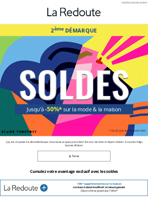 La Redoute (France) - 2ème démarque : les soldes jusqu’à -50% !