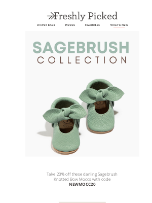 Freshly Picked - 20% Off Sagebrush Oxford & Knotted Bow Moccs!